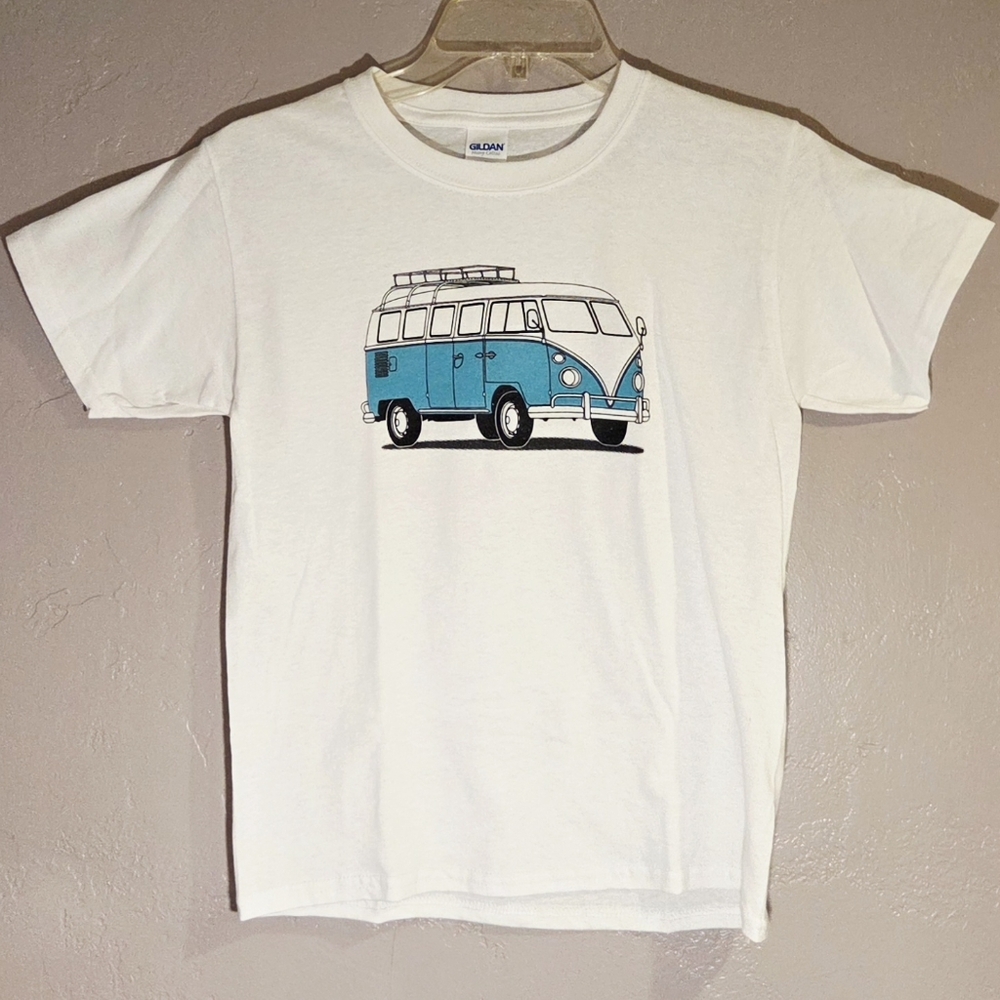NWT Kids' White T-Shirt with Colorful VW Bus Print - Picture 3 of 4